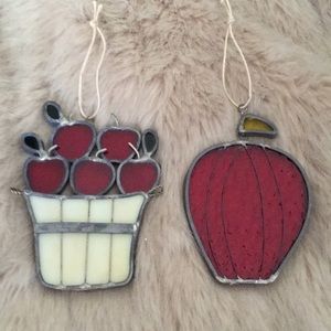 Apple Stained Glass Pair